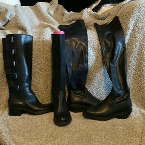 Black riding boots and black over the knee biker boots
Sold together